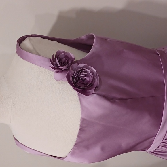 Alfred Angelo Style 7183 "Royal Bloom" Purple Satin Gown NEW- Sz. 16 - Picture 4 of 13